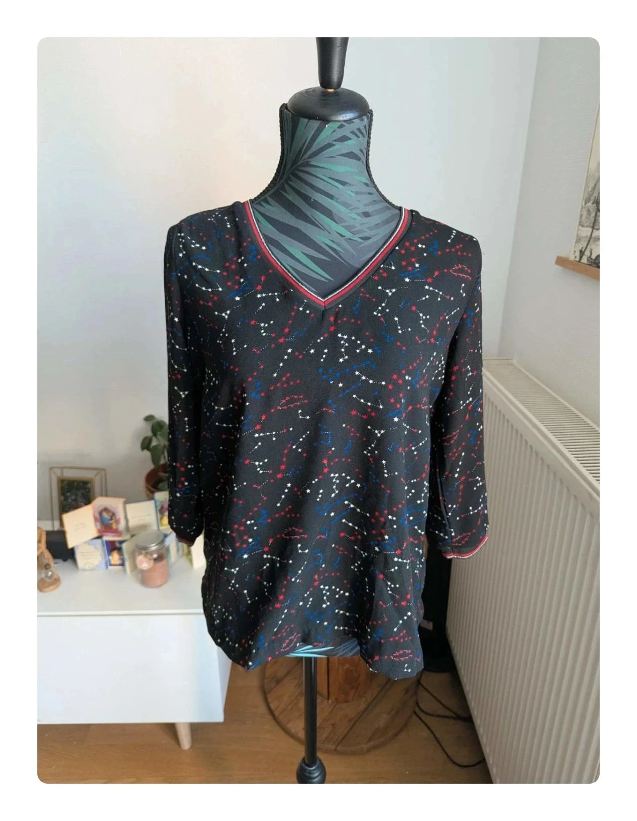 Haut Kaporal rouge bleu taille S